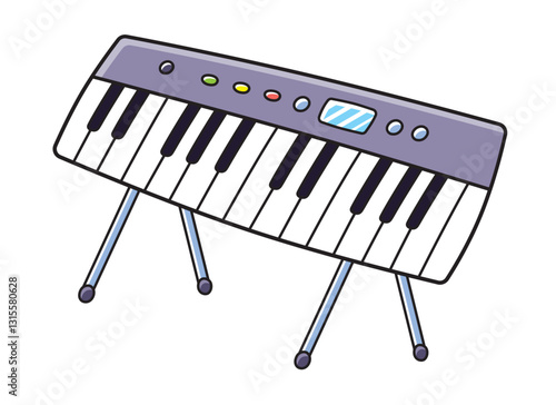 Synthesizer or digital piano isolated vector illustration