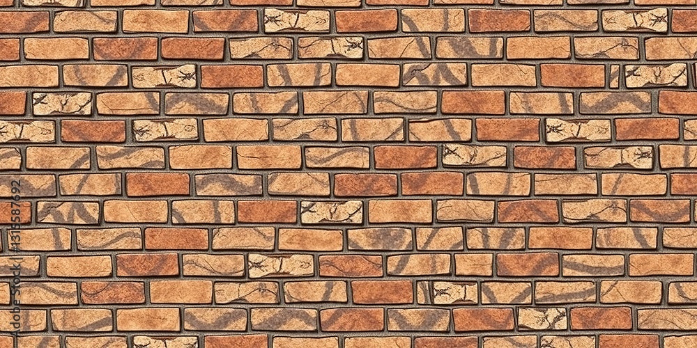 Obraz premium Brick Wall with a Hidden Animal Camouflage Pattern