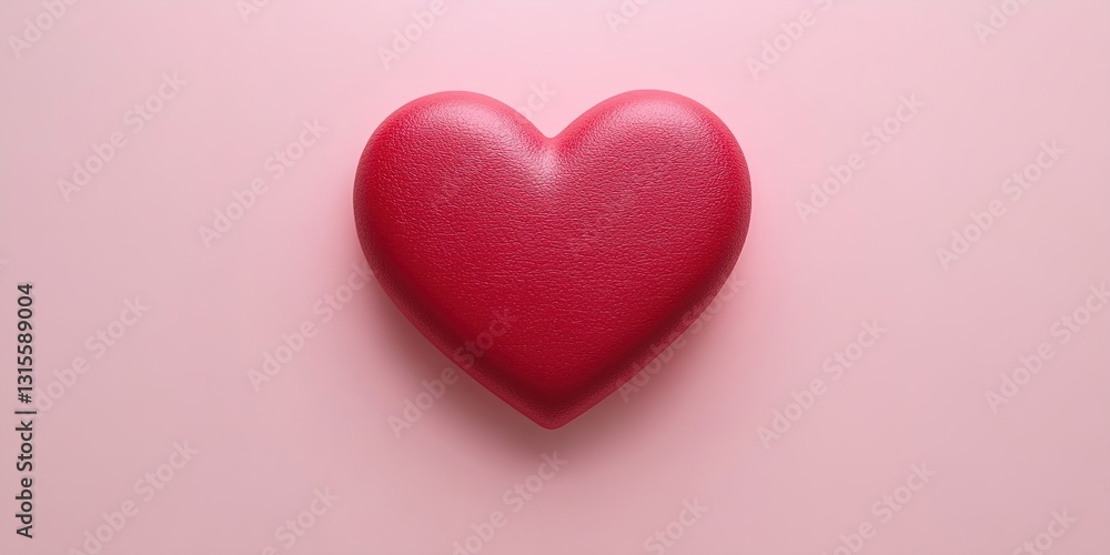pink heart on a red background
