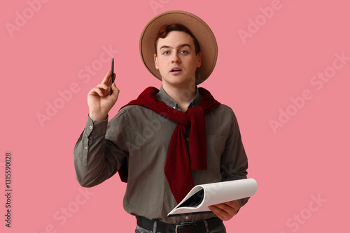Young writer with notebook ...