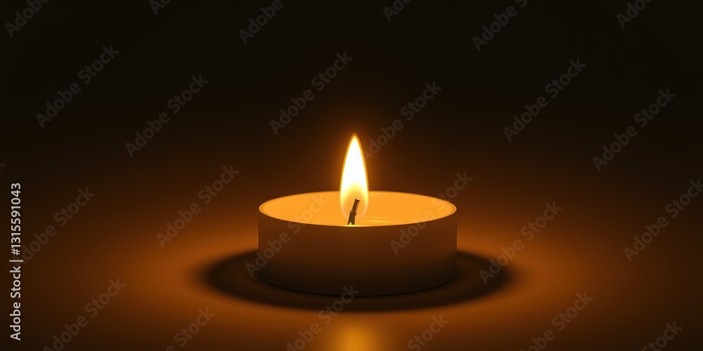 Tealight Candle Flame, Soft Ambiance Tealight Candle Flame, Soft Ambiance