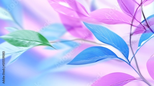 Colorful leaves on branches over blurred background. Nature concept for decoration