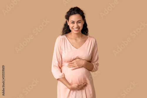 Happy young pregnant Africa...