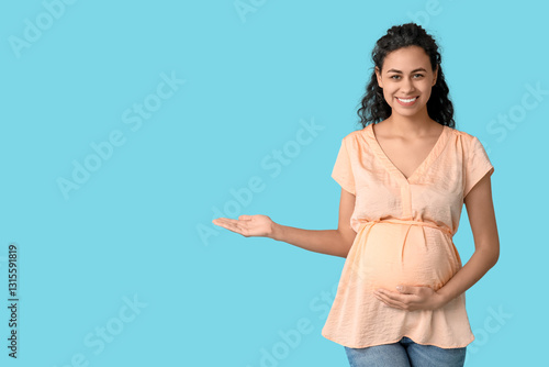 Beautiful young pregnant Af...