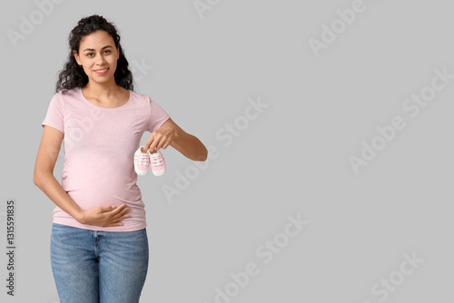 Beautiful young pregnant Af...