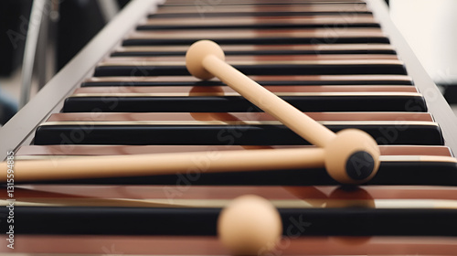 Close up of vibraphone and mallets