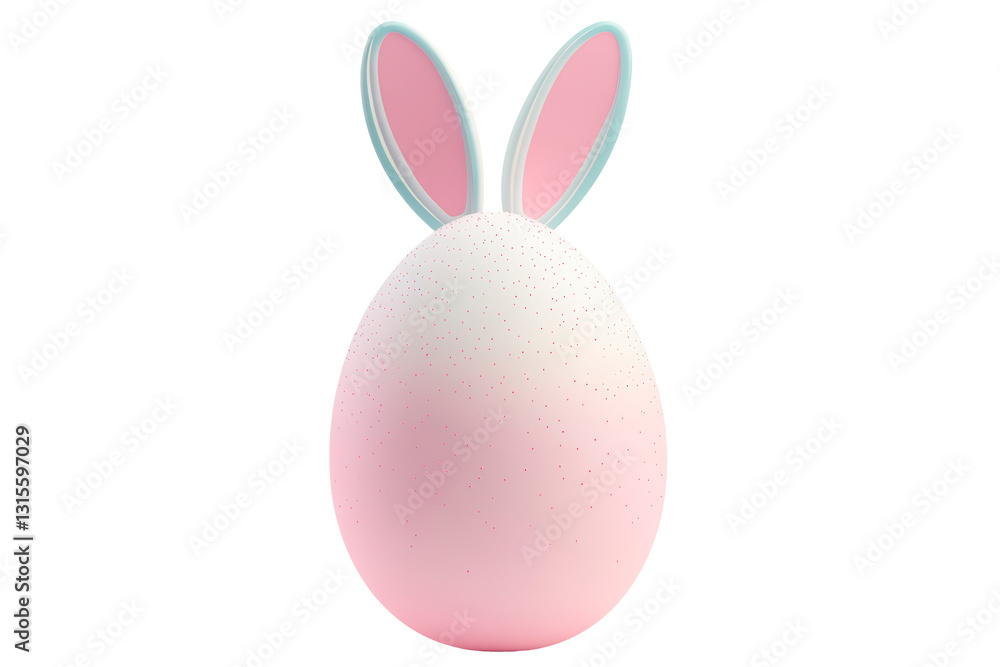 Obraz premium Easter egg with bunny ears isolated on transparent background