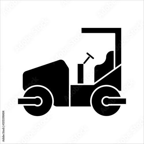 road roller Icon Symbol isolated white background. vector illustration. color editable.