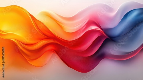 Abstract Colorful Flowing Fabric Waves Background