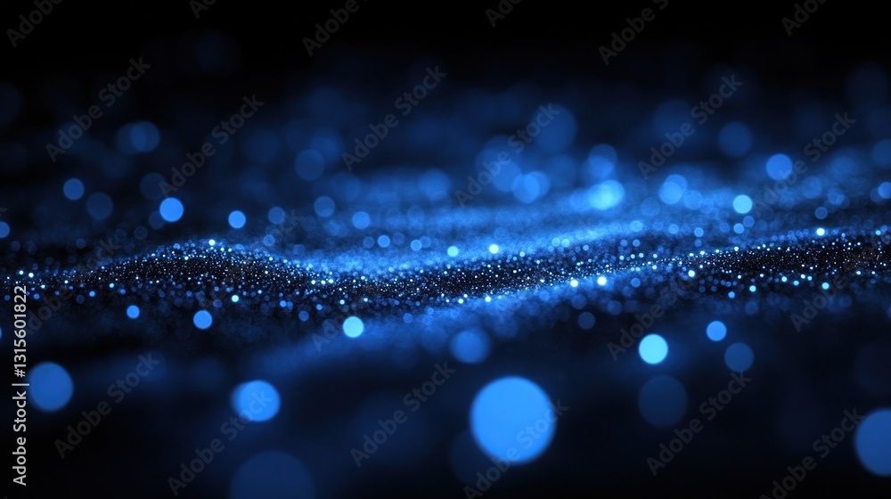 Fototapeta premium Abstract digital blue particle waves