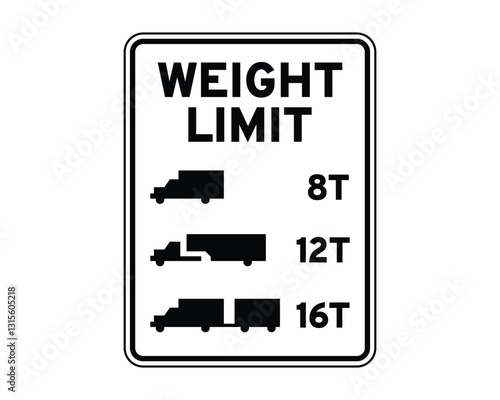Truck Weight Limit US Road Sign High Quality Stock Vectorial Image