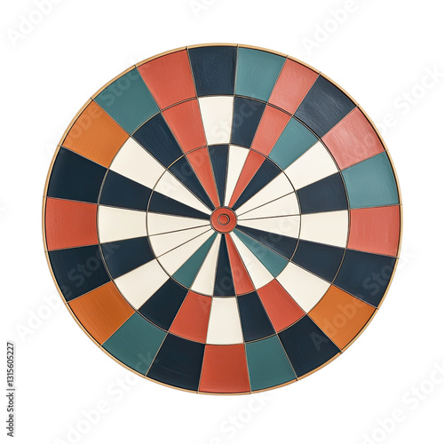 Colorful Dartboard with Geometric Design and Vibrant Color Palette for Game Room Decor and Entertainment Spaces