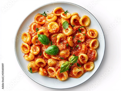 Gourmet Presentation of Orecchiette with Tender Beef Meatballs photo