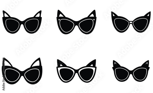 Cat Eye Sunglasses silhouette vector