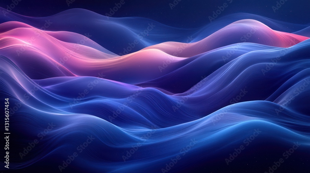 Obraz premium Abstract glowing wavy landscape