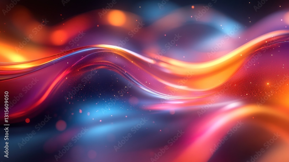 Abstract Liquid Waves, Night Glow Abstract Liquid Waves, Night Glow