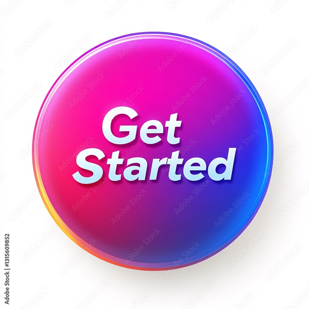 Vibrant Rounded Gradient Button Featuring “Get Started” Text Design Vibrant Rounded Gradient Button Featuring “Get Started” Text Design