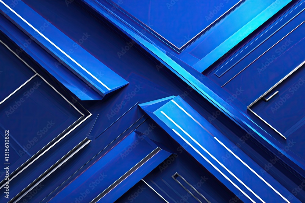 Obraz premium Dynamic Bold Electric Blue Background with Diagonal Line Element Design