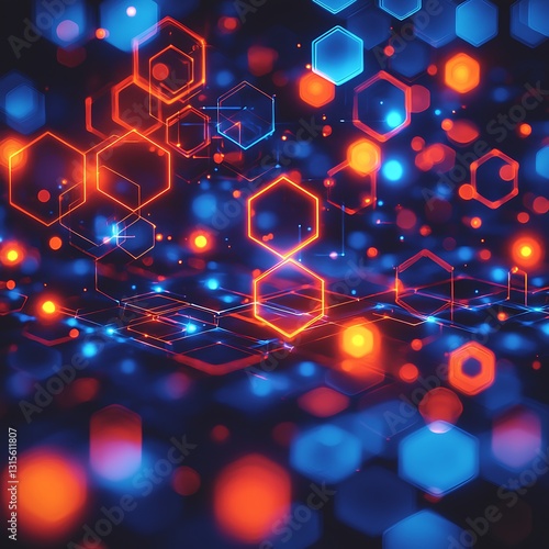 Digital Network: Hexagon Glow.