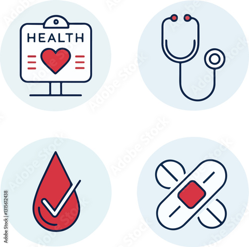 Health Checkup Icons Set – Editable Stroke, Medical, Diagnosis, Wellness