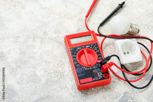 Multimeter, light bulb and ...