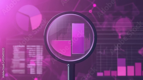 Focus on Data Insights with Pink Glass Magnifier