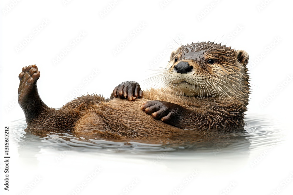 custom made wallpaper toronto digitalPlayful Otter Floating on Its Back in Calm River Water