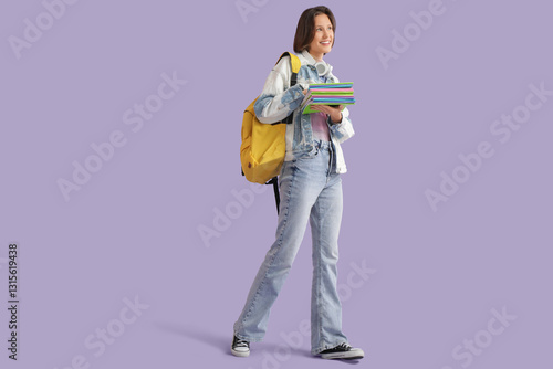 Smiling teen girl student w...