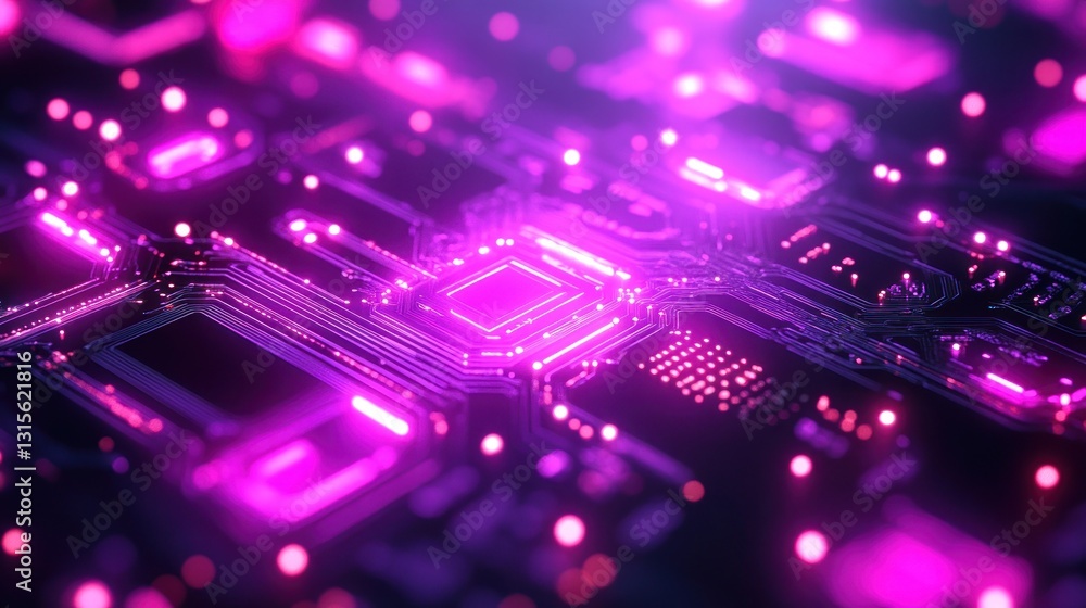 Circuit board, glowing, vibrant, technology, background Circuit board, glowing, vibrant, technology, background