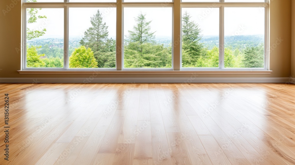 Empty Room with View interior architecture used for real estate, home decor or design concept Empty Room with View interior architecture used for real estate, home decor or design concept