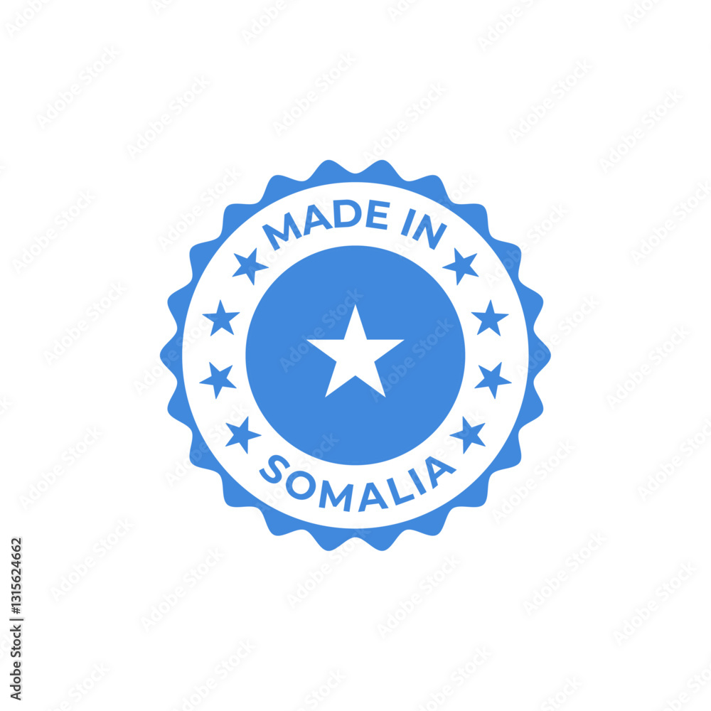 Made in Somalia vector badge design with national flag Made in Somalia vector badge design with national flag