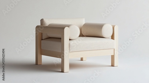 Wallpaper Mural Elegant Armchair with Cylindrical Cushions: Minimalist Design Furniture Torontodigital.ca