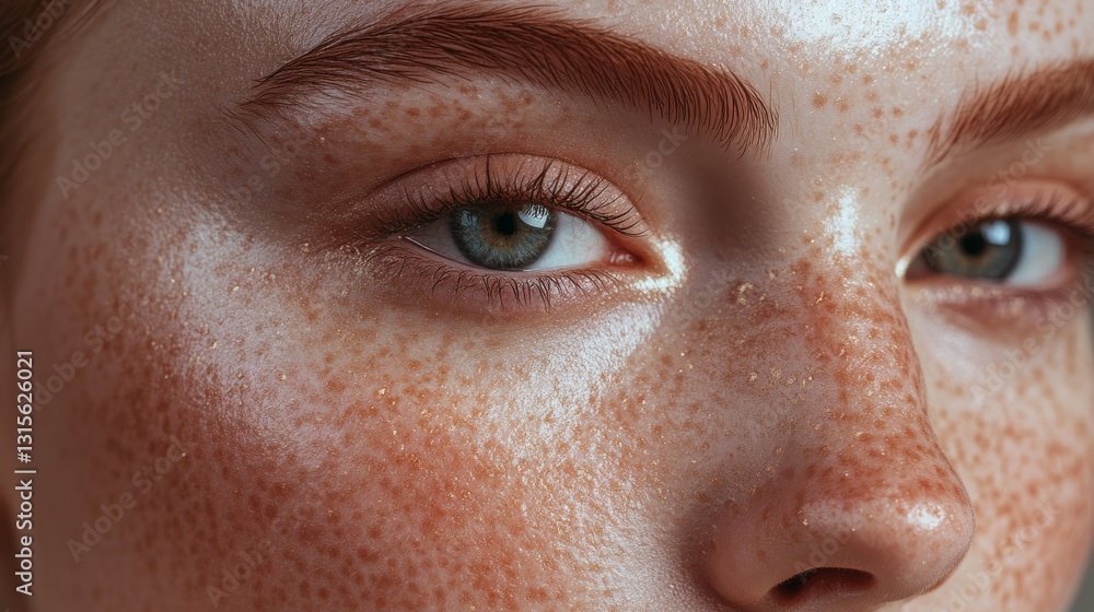 ultra-detailed shot of bare skin with scattered golden freckles, palm pressing pearlescent moisturizer into cheekbone, dewy finish, soft focus edges, natural skin texture, visible facial peach fuzz, ultra-detailed shot of bare skin with scattered golden freckles, palm pressing pearlescent moisturizer into cheekbone, dewy finish, soft focus edges, natural skin texture, visible facial peach fuzz,