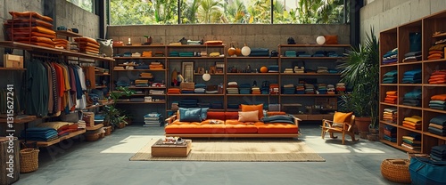 Tropical showroom; clothing, textiles, & home goods