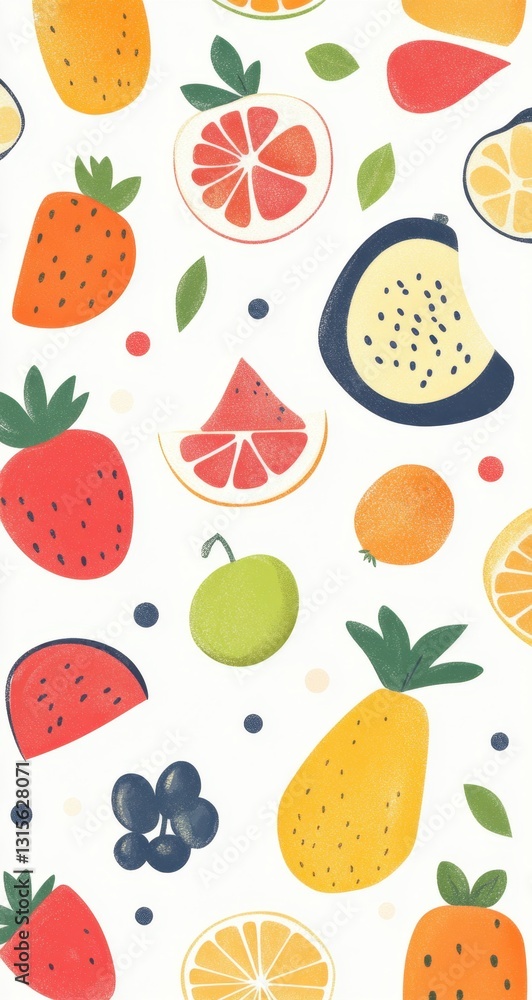 Colorful Fruit Pattern Design Colorful Fruit Pattern Design