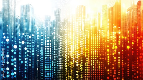 Wallpaper Mural Colorful city skyline abstract graphic Torontodigital.ca