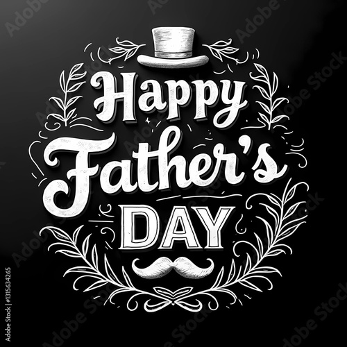 ,Happy Father's Day Chalkboard Style Typography Design