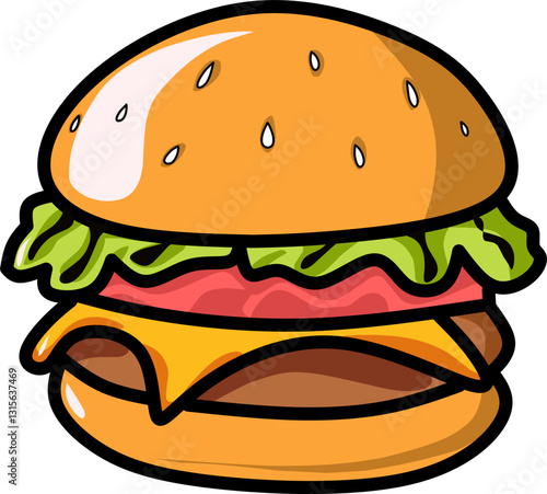 hamburger on white background