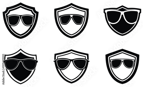 Shield Sunglasses silhouette vector
