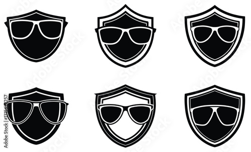 Shield Sunglasses silhouette vector