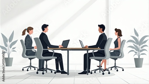 a team of business people discussing a project in meeting room
