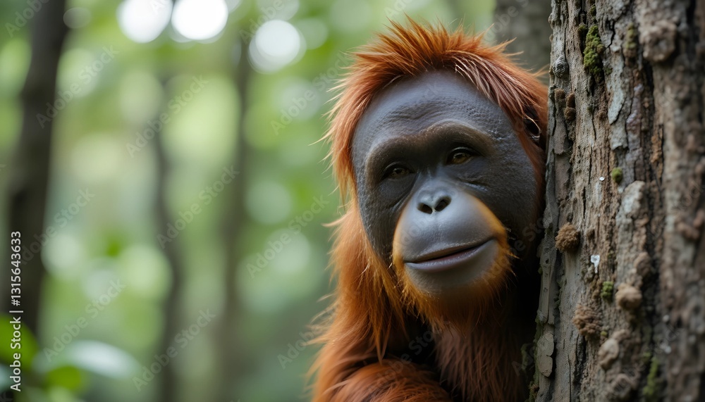 Fototapeta premium an orangutan in the forest