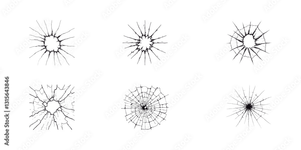 The surface was textured like broken glass. Create the illusion of a shattered or shattered glass set. Vector illustration isolated on a white background
The surface was textured like broken glass. Create the illusion of a shattered or shattered glass set. Vector illustration isolated on a white background