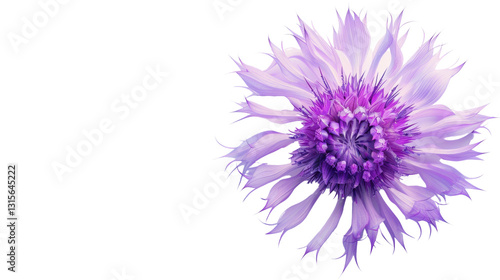 Purple flower blooming with transparent background
