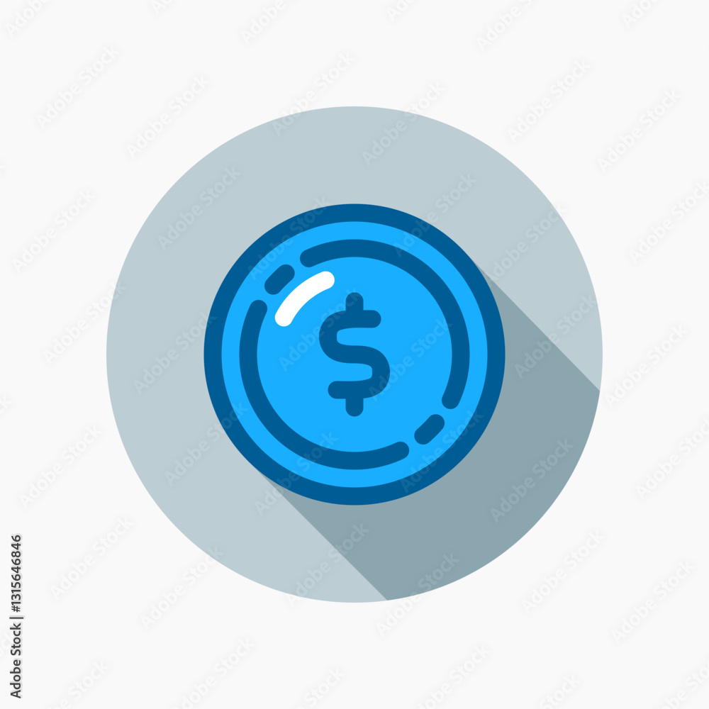 Design Illustration graphic of coin icon with flat style. Suitable for UI, mobile design, web design, etc. Design Illustration graphic of coin icon with flat style. Suitable for UI, mobile design, web design, etc.