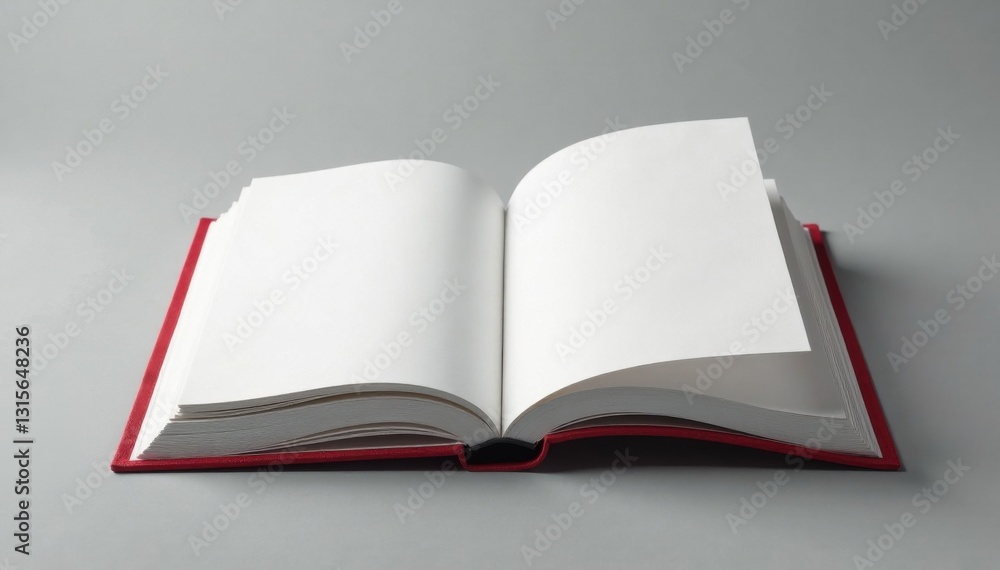 An open blank book lying alone on a grey background, grey, peaceful atmosphere, blank book An open blank book lying alone on a grey background, grey, peaceful atmosphere, blank book