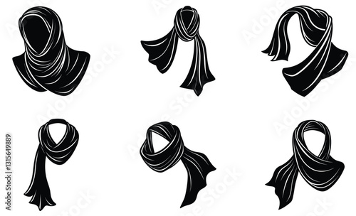 Silk Scarf silhouette vector