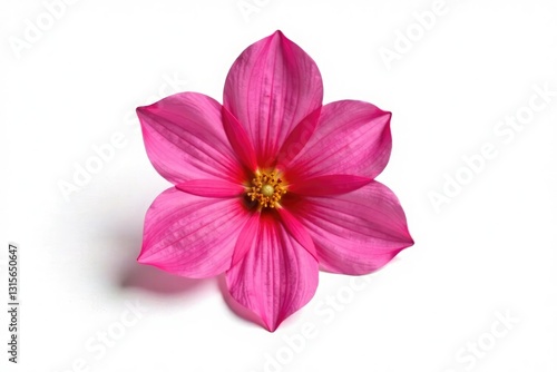 Single isolated flower petal on white background, nature, bloom, foliage