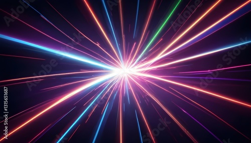 An abstract background with strong and sharp laser light effects