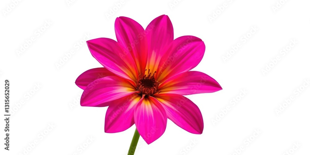 A single, vibrant bloom isolated against a pure white backdrop, pure white, close-up A single, vibrant bloom isolated against a pure white backdrop, pure white, close-up